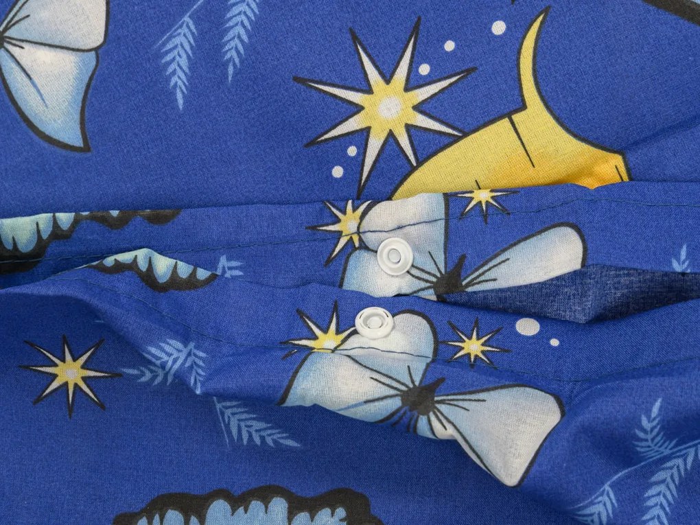 PrzytulneMieszkanie.pl PrzytulneMieszkanie.pl Bawełniana pościel BLUE BUTTERFLY ciemnoniebieska Rozmiar pościeli: 2 szt 70 x 90 cm | 200 x 220 cm