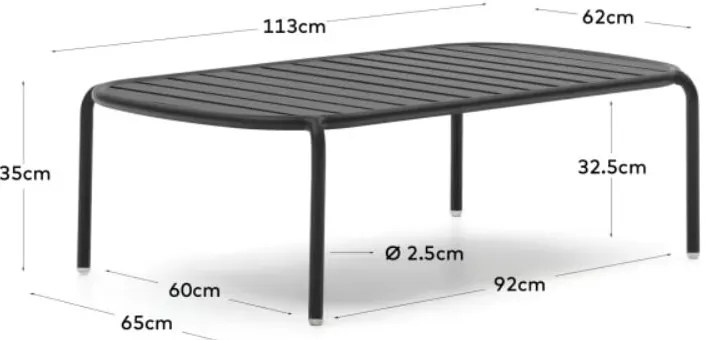 Stolik ogrodowy 65x113 cm Joncols – Kave Home