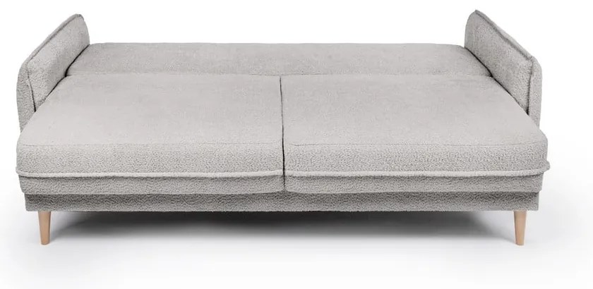 Szara rozkładana sofa z materiału bouclé 215 cm Patti – Bonami Selection