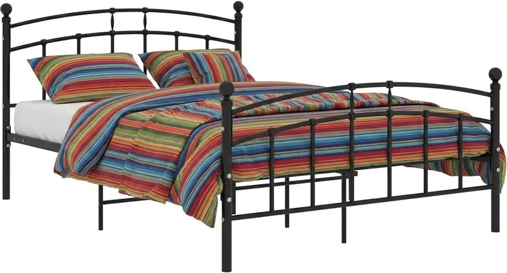 Czarne metalowe łóżko małżeńskie 200x200 cm E3-G57