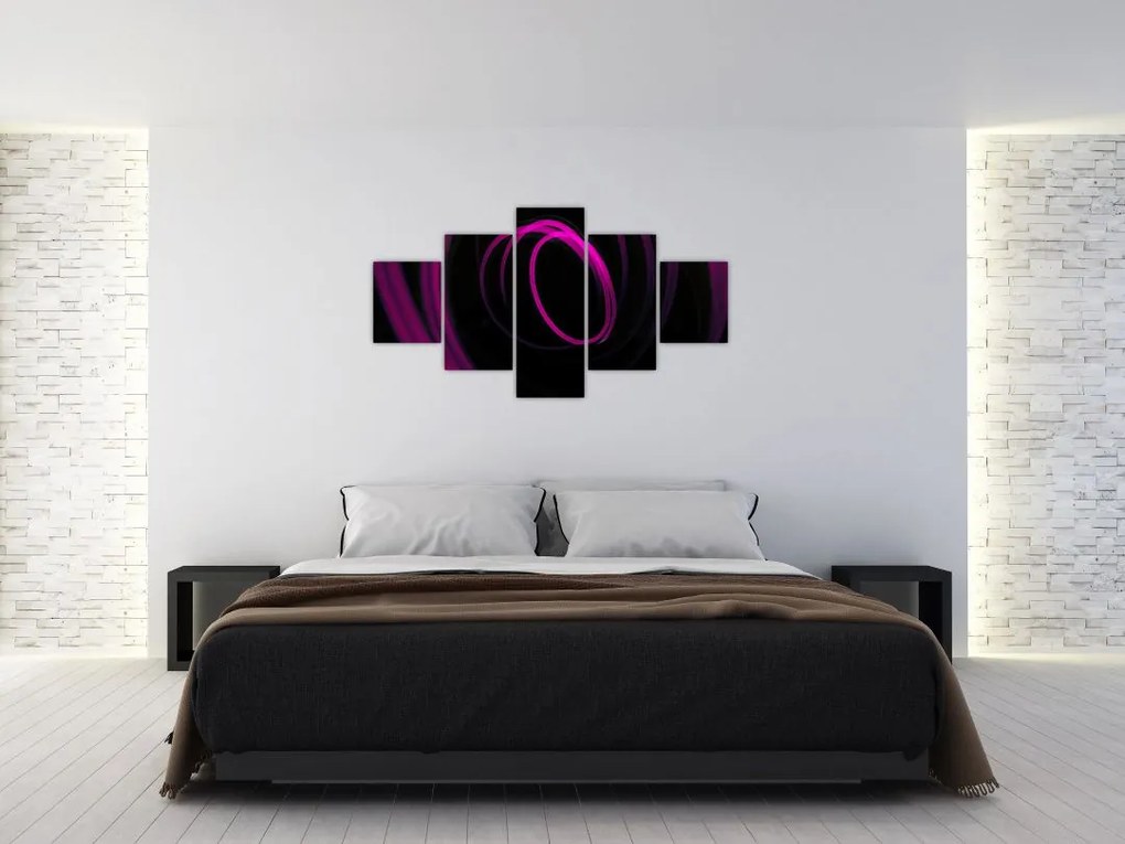 Obraz - fioletowe kresek (125x70 cm)