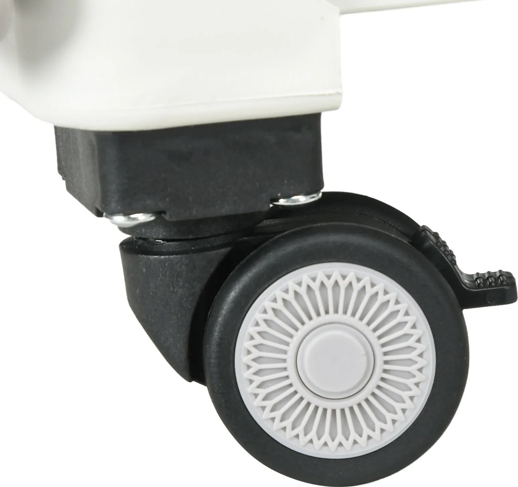 HOMCOM Wózek na Zakupy Składany z Regulowaną Rączką Teleskopową Nośność do 80kg Biały | Aosom PL