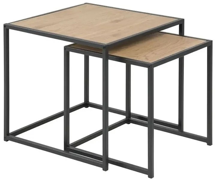 Zestaw stolików kawowych na czarnej podstawie - Ritex 3X