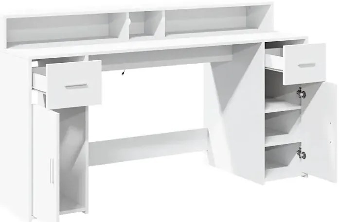 Białe biurko podświetlane 160 cm N1-C06
