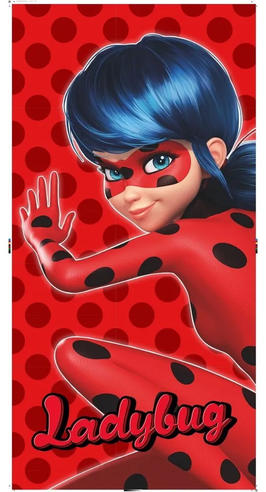 Czerwony bawełniany ręcznik dziecięcy 70x140 cm Miraculous – Jerry Fabrics