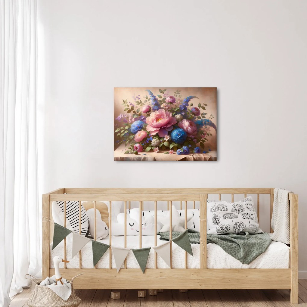 Obraz - Stół pełen kwiatów (70x50 cm)