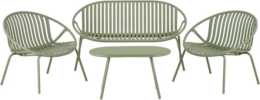 Zielony plastikowy zestaw mebli ogrodowych dla 4 osób Saly – House Nordic