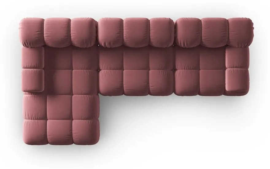 Różowa aksamitna sofa 285 cm Bellis – Micadoni Home