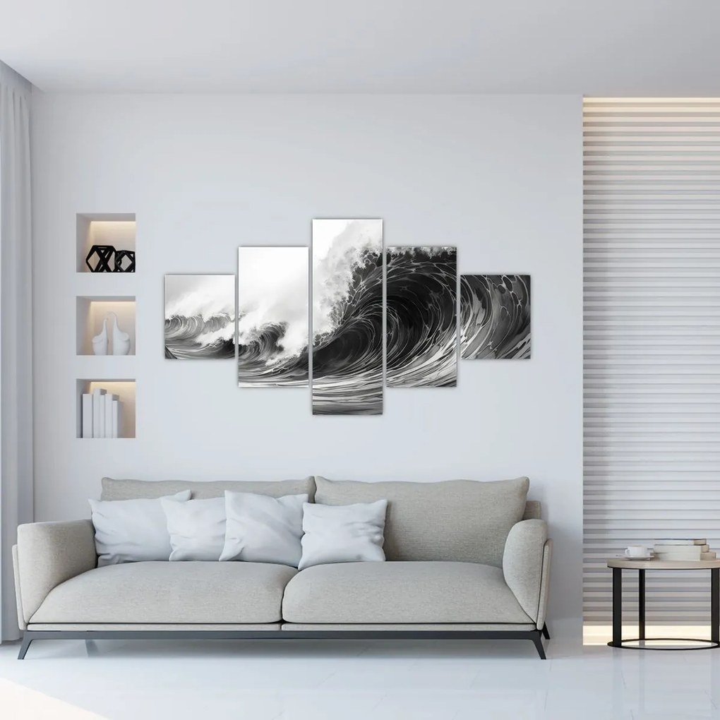 Obraz - Malowanie fal (125x70 cm)