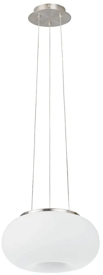 Lampa wisząca w biało-srebrnym kolorze ze szklanym kloszem ø 28 cm OPTICA – EGLO