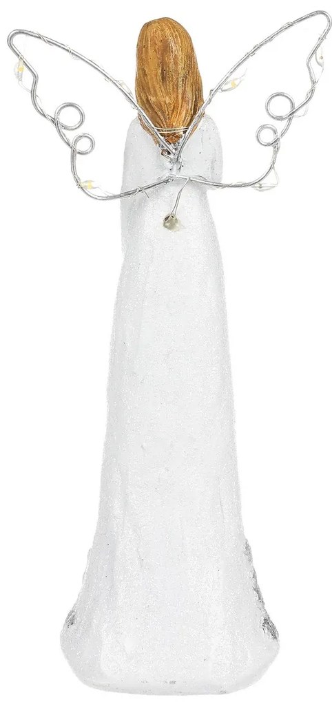 Ozdoba świąteczna Anioł z podświetlanymiskrzydłami, poliestru, 19 cm