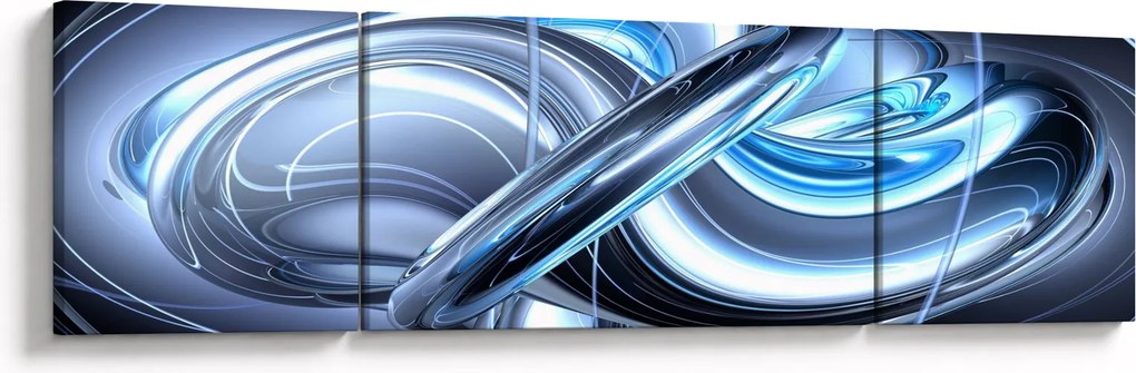 Obraz niebieskiej abstrakcji (170x50 cm)
