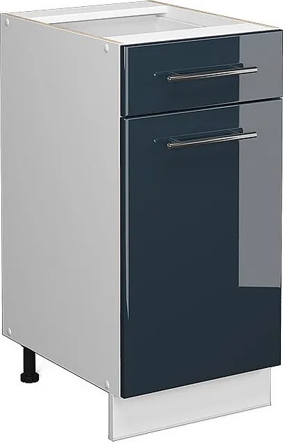 Szafka dolna do kuchni ciemnoniebieski wysoki połysk 40x51.6x82 fame-line