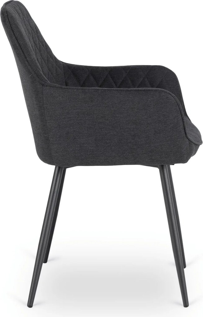 Krzesło Tapicerowane do Jadalni BRESSO 2 Czarne Nowoczesne Loft