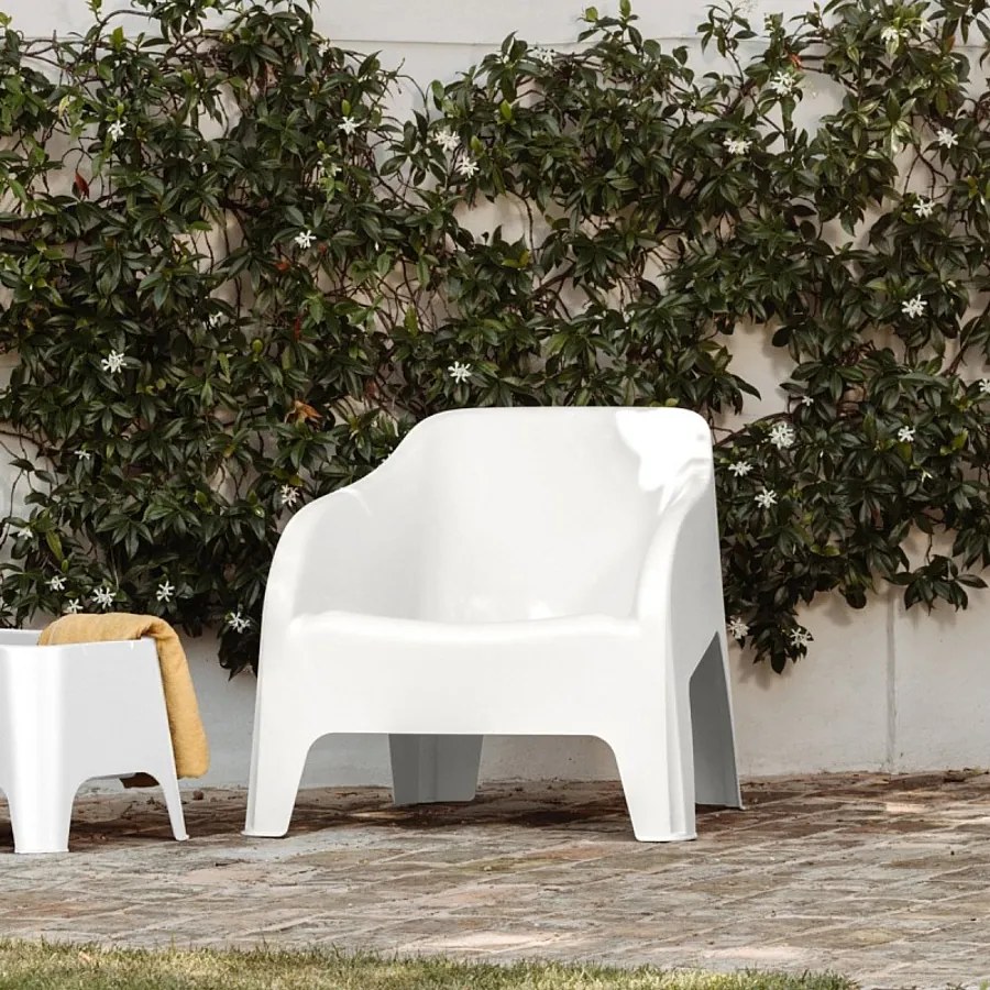 Poltrona in resina per esterni „Polignano” sedia impilabile da giardino cm 79x76,5 70h