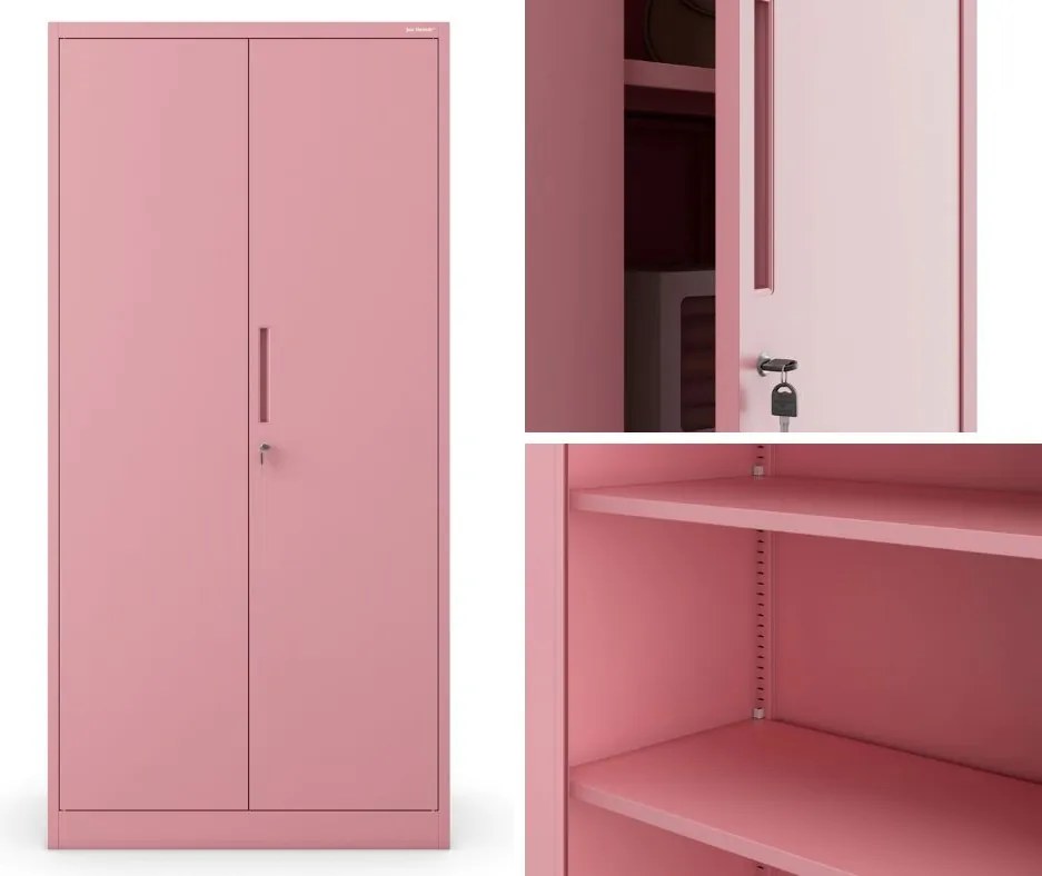Szafa biurowa Fresh Style Jan 90x40x185 cm pudrowy róż
