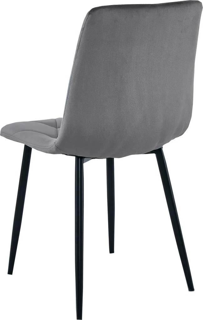Ciemnoszare krzesło pikowane welurowe K8-L83