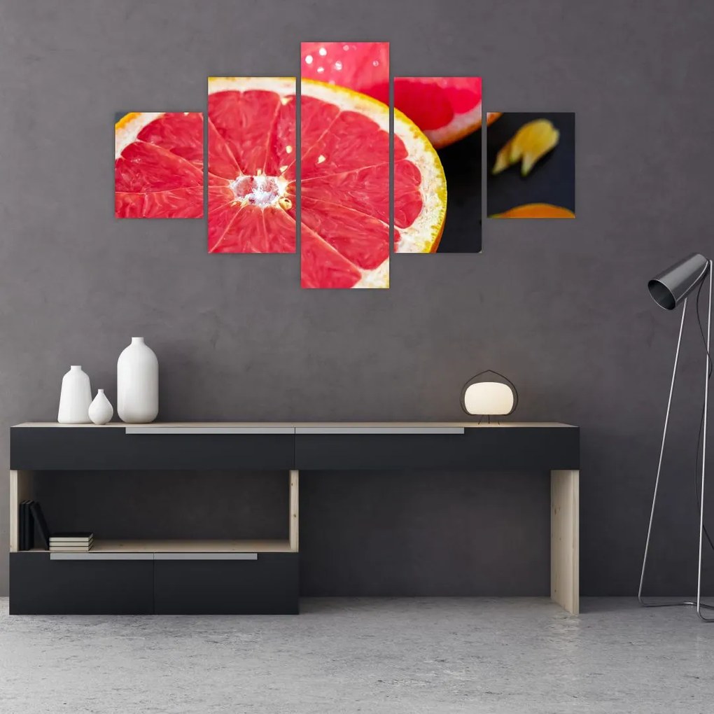 Obraz pokrojonych grejpfrutów (125x70 cm)