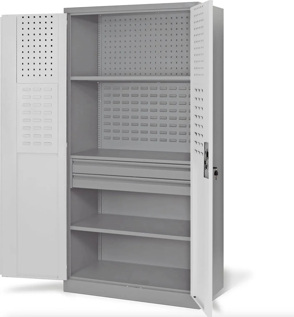 Szafa narzędziowa z 2 szufladami Szymon 92x50x185 cm, szara