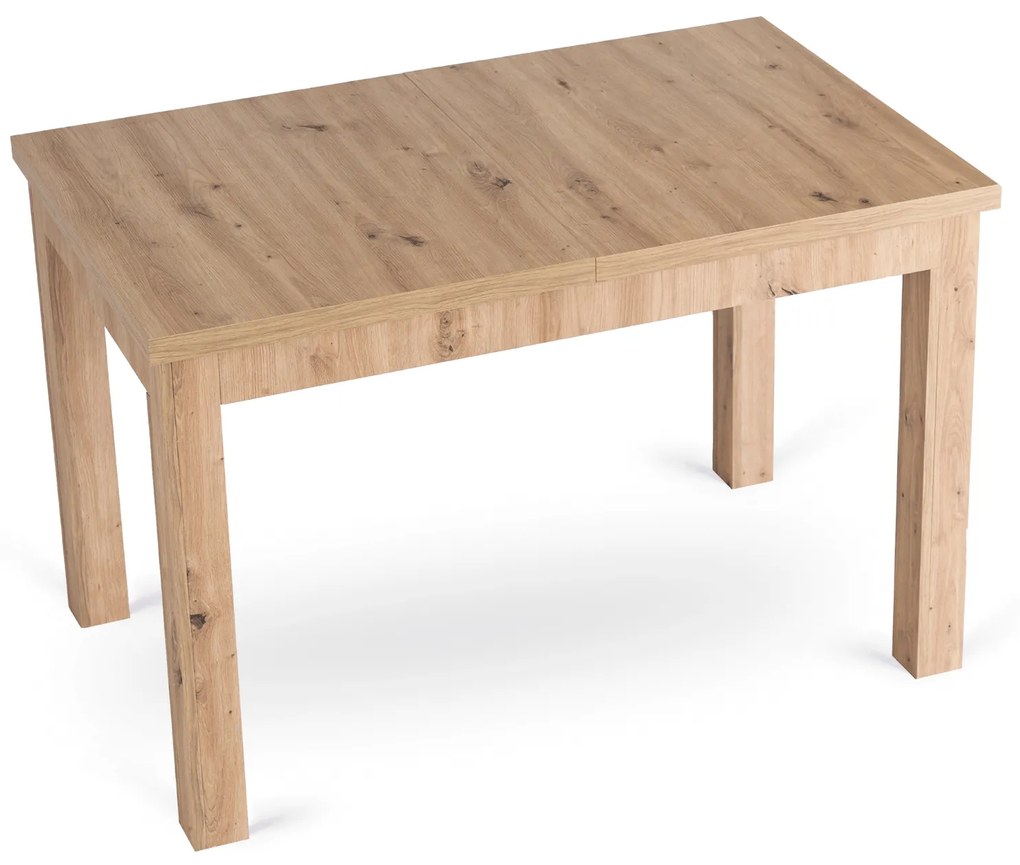 Zestaw Stół Prostokątny SKUBI Rozkładany 120-160 cm Dąb Artisan i 6 Krzeseł SCANDI Szare/Dąb