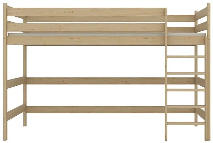 Lakierowane sosnowe łóżko dla dziecka na antresoli - 5 rozmiarów C9-H70