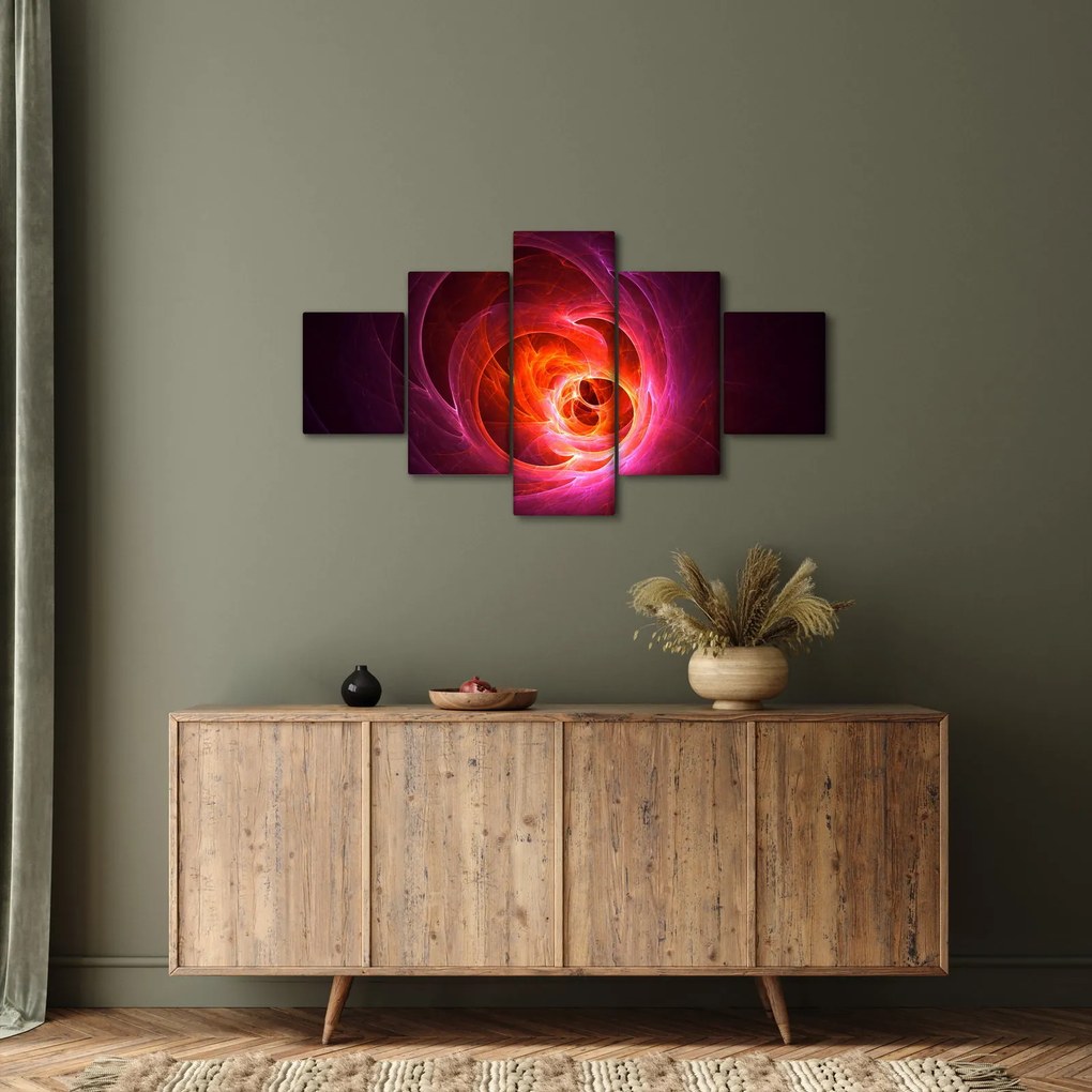 Nowoczesny obraz różowej abstrakcji (125x70 cm)