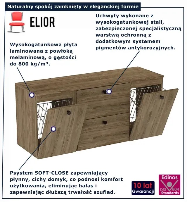 Szafka pod umywalkę z koszami na pranie orzech Z3-W96