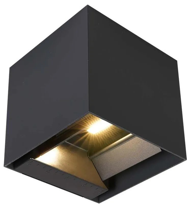 Solarny kinkiet LED z czujnikiem, 9W/5V, IP65, 2600 mAh, antracyt