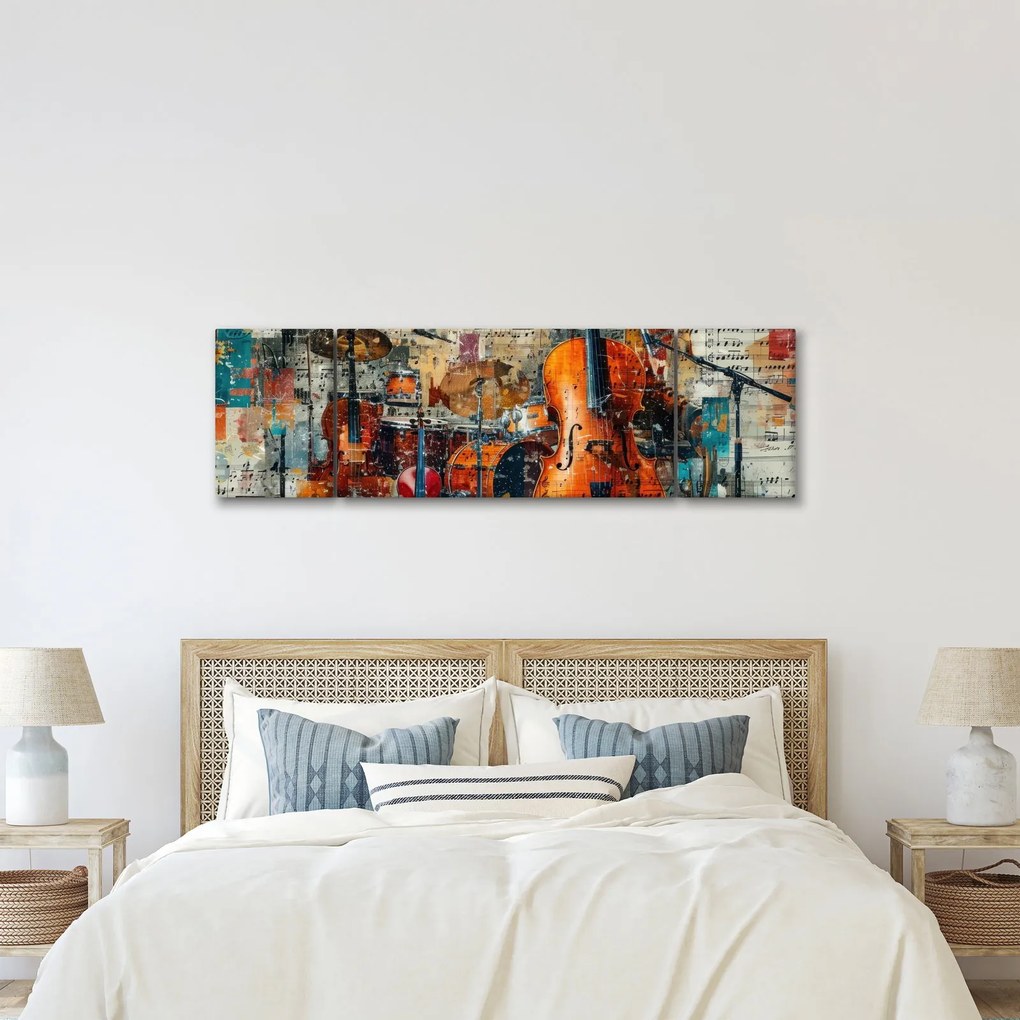 Obraz - Instrumenty muzyczne (170x50 cm)