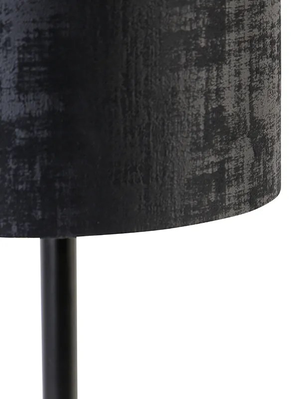 Nowoczesna lampa stołowa czarna z abażurem czarnym 25 cm - Simplo Nowoczesny Oswietlenie wewnetrzne