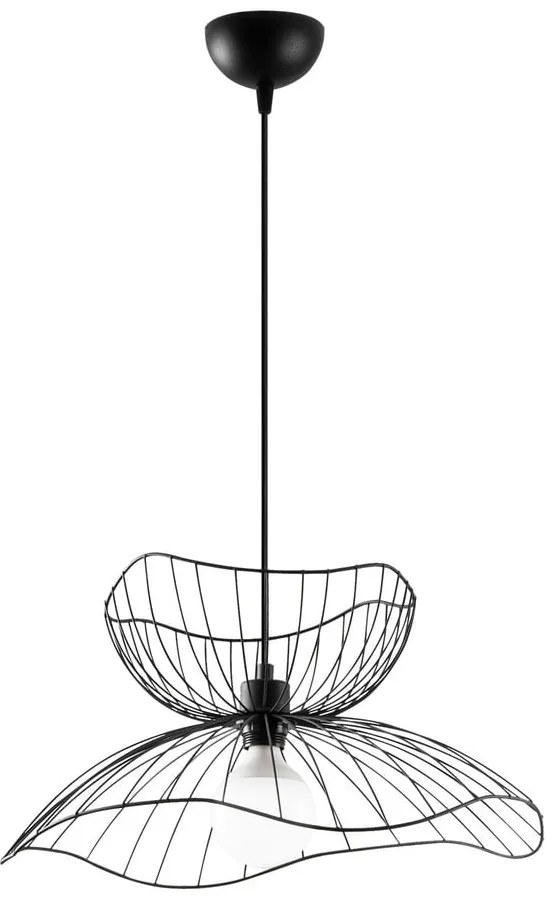 Czarna lampa wisząca z metalowym kloszem ø 50 cm Farac – Opviq lights