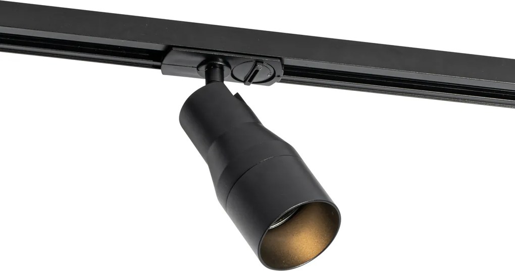 Nowoczesny system szynowy z 5 reflektorami czarny 1-fazowy - Iconic Kohua