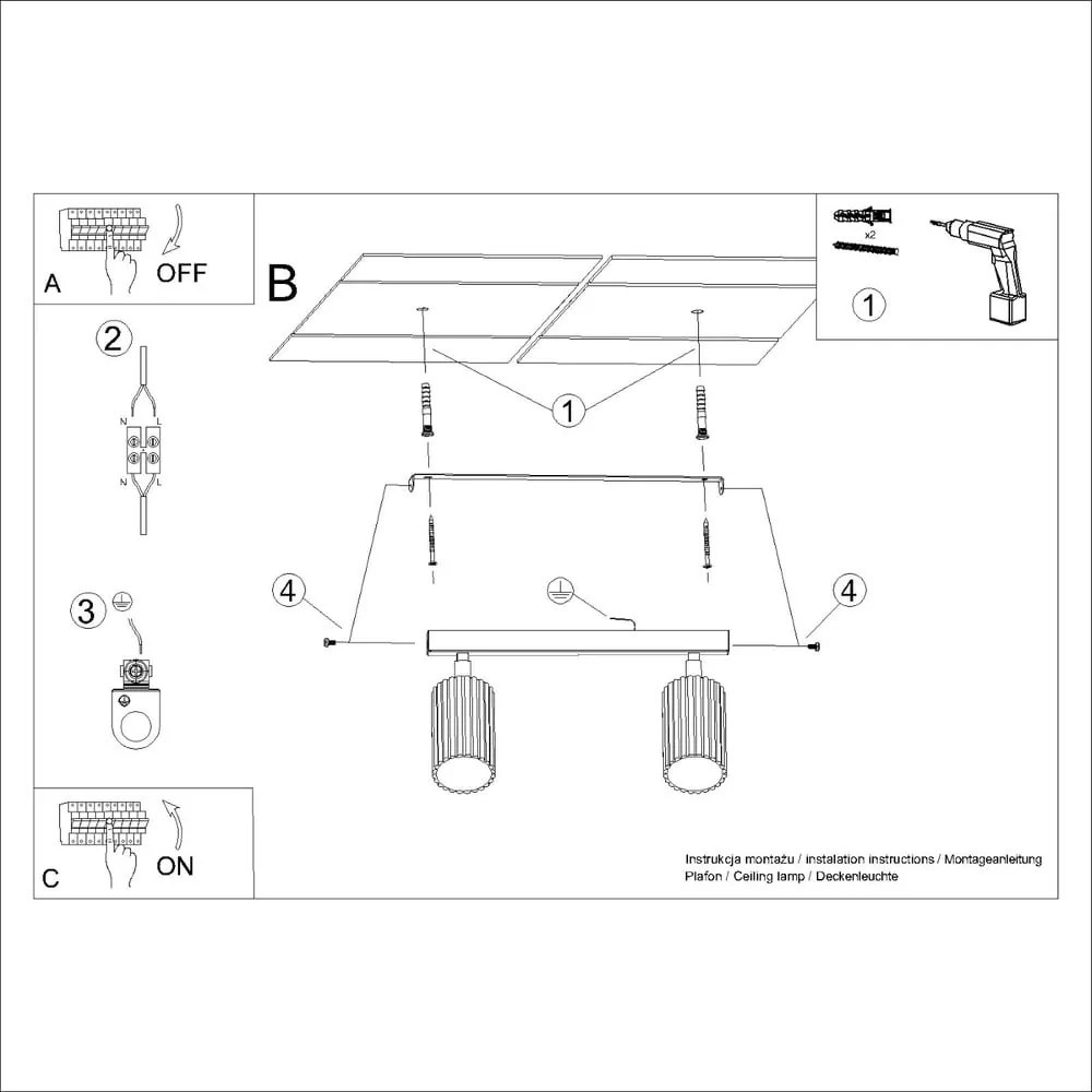 Kremowa lampa sufitowa 6,5x30 cm Gleam – Nice Lamps