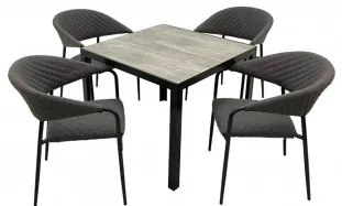 Bergamo 90x90 Melia Likatex - komplet wypoczynkowy aluminiowy 4+1