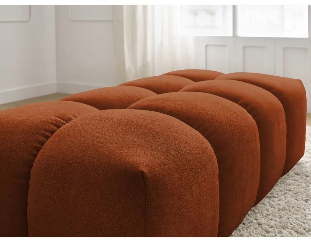 Ceglasty podnóżek z materiału bouclé Everest – Bobochic Paris