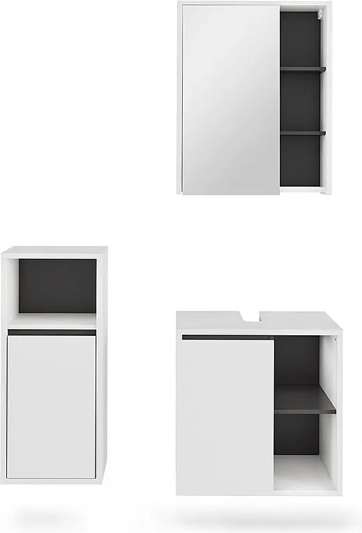 Zestaw mebli łazienkowych biały/szary 60x45.5x60 viola