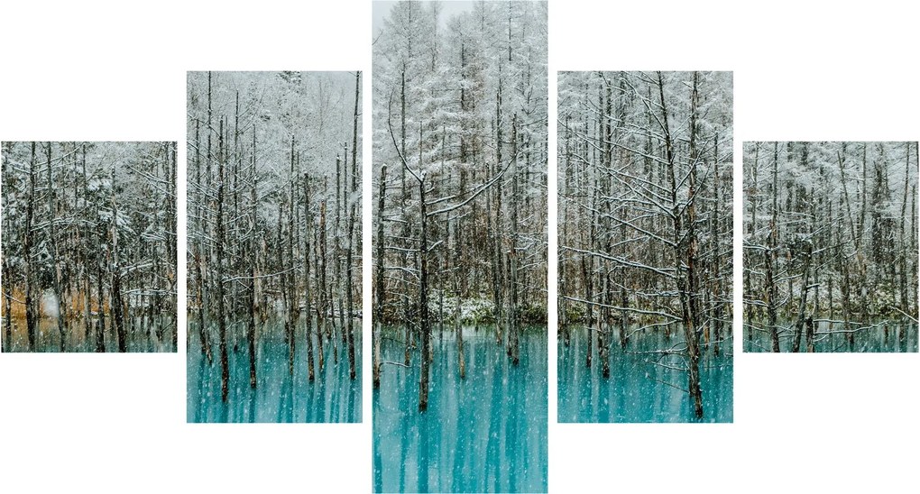 Obraz - Turkusowy staw, Biei, Japonia (125x70 cm)