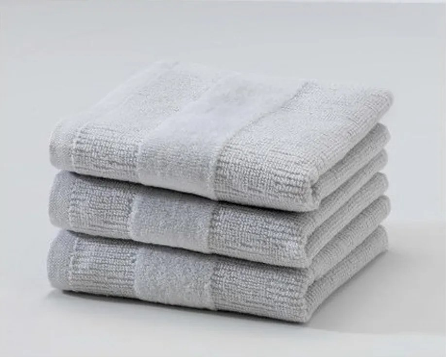 Zestaw ręczników CARRARA 30x30 cm jasnoszary 100% bawełna, 3 szt.
