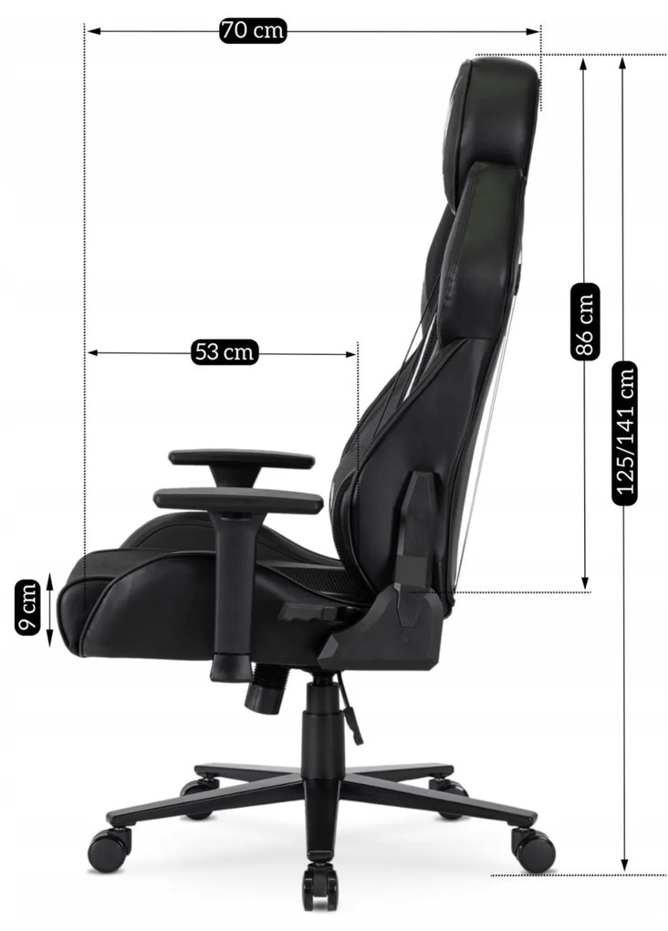 Fotel Gamingowy Obrotowy NEXON Czarny/Biały Nowoczesny