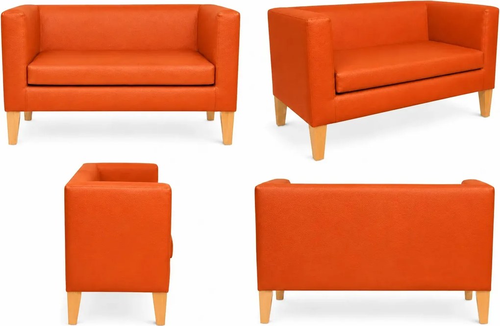 Sofa Monaco : Kolor nogi - Drewno, Kolor tkaniny - EKO-SKÓRA - 20D, Typ tkaniny - Eko-skóra , Wysokość nogi - 20 cm