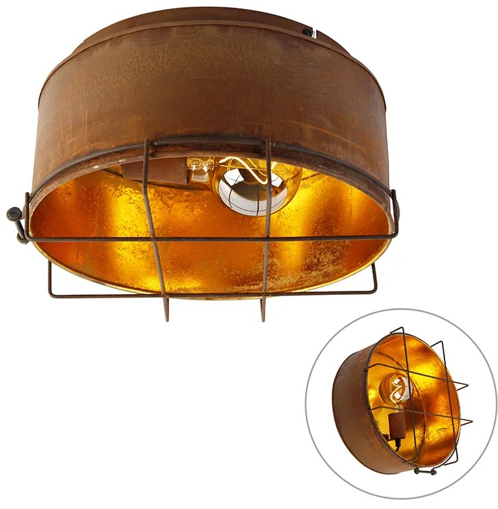 Industrialna lampa sufitowa rdzawobrązowa 35 cm - BarrilPrzemysłowy Oswietlenie wewnetrzne