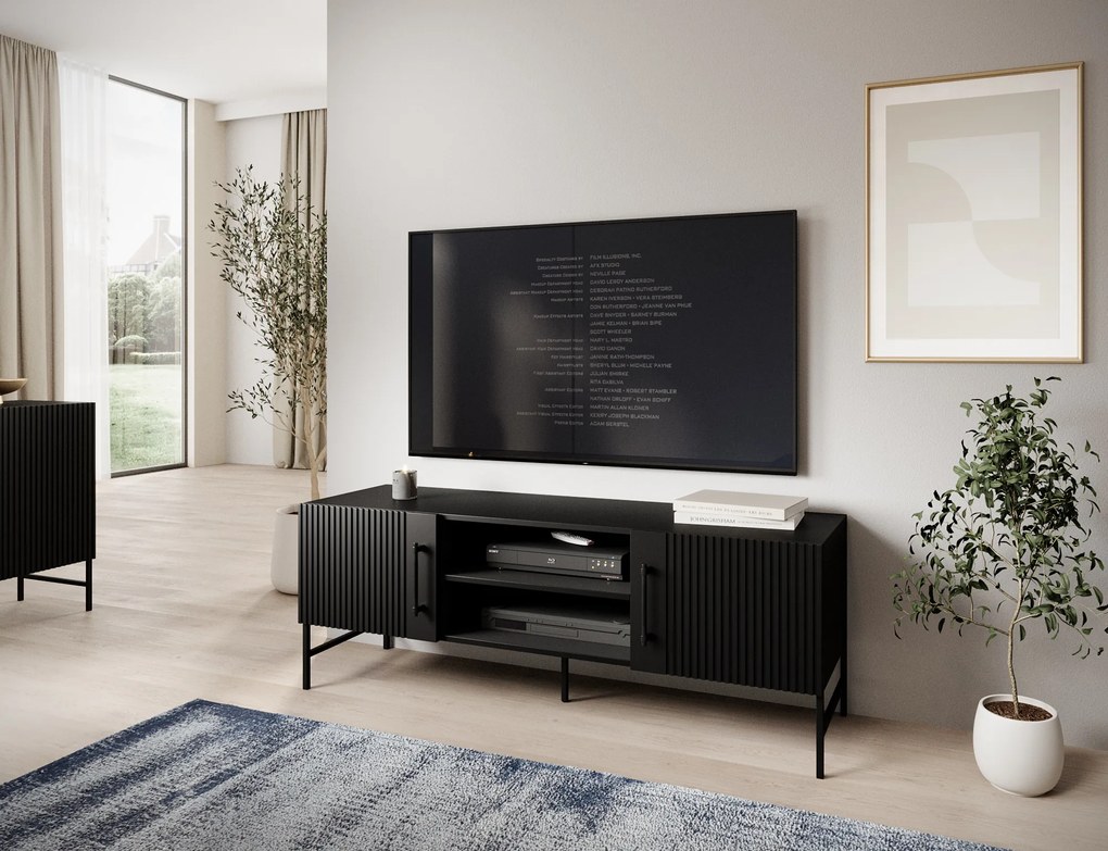 Stolik RTV RAFTT 152x55 cm, czarny