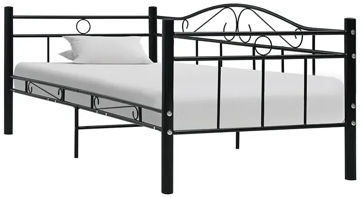 Czarne metalowe łóżko jednoosobowe 90x200 cm - Korello