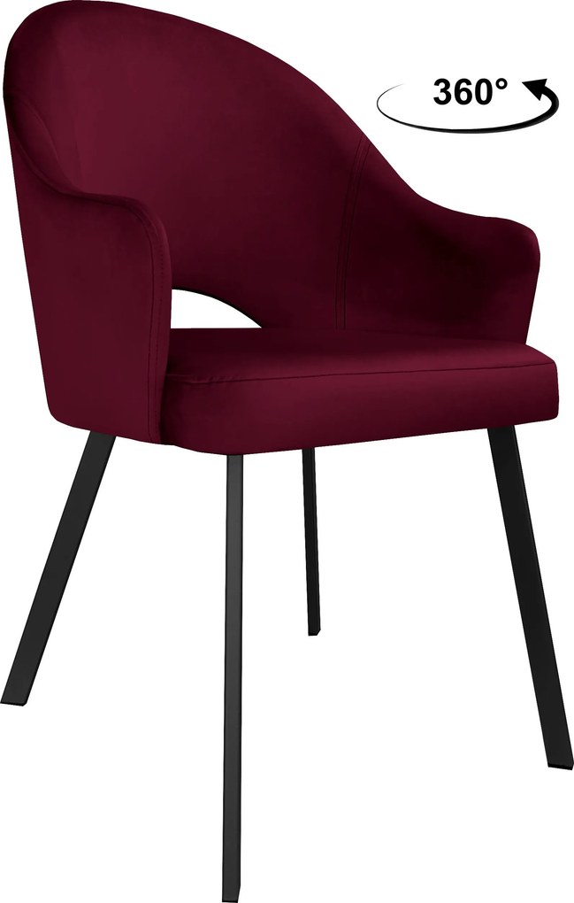 Krzesło Velvet tkanina Welur noga metalowa : Kolor nogi - Czarna profil, Kolor tkaniny - VELVET - MG02, Typ siedziska - Siedzisko obrotowe 360°