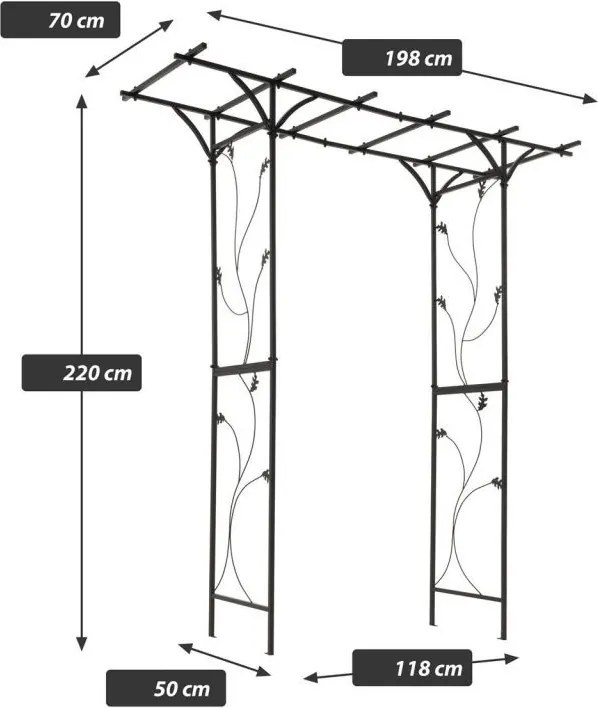 Garth Garden Pergola łukowa, 220 x 198 x 70 cm