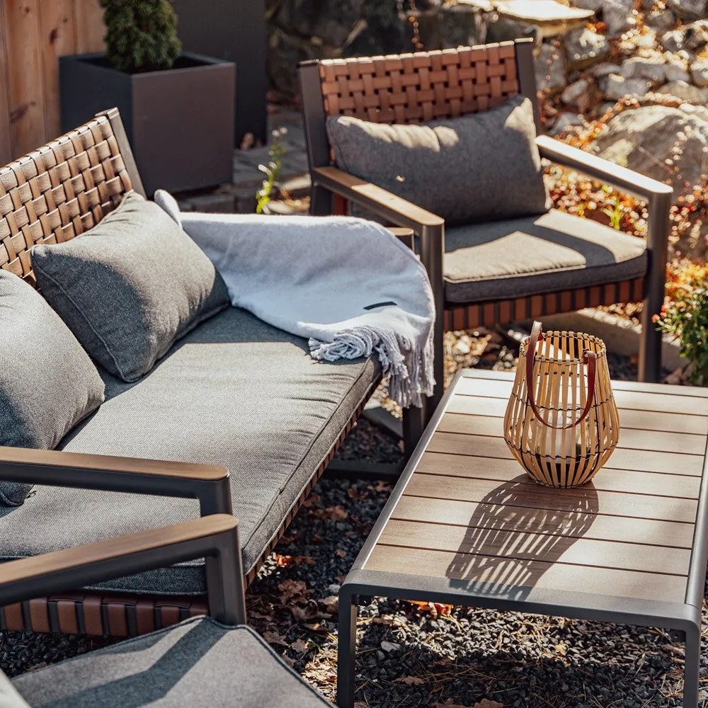 Zestaw Mebli Ogrodowych TEXAS z Sofą Fotelami i Stolikem Kawowym SZARY