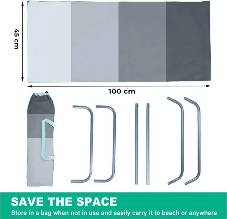 Składany leżak plażowy SAND, szare paski