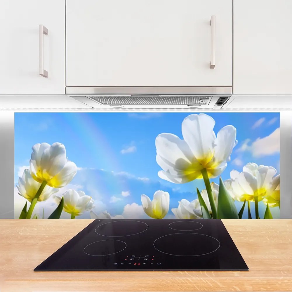 Panel Szklany Ogród Kolorowych Tulipanów