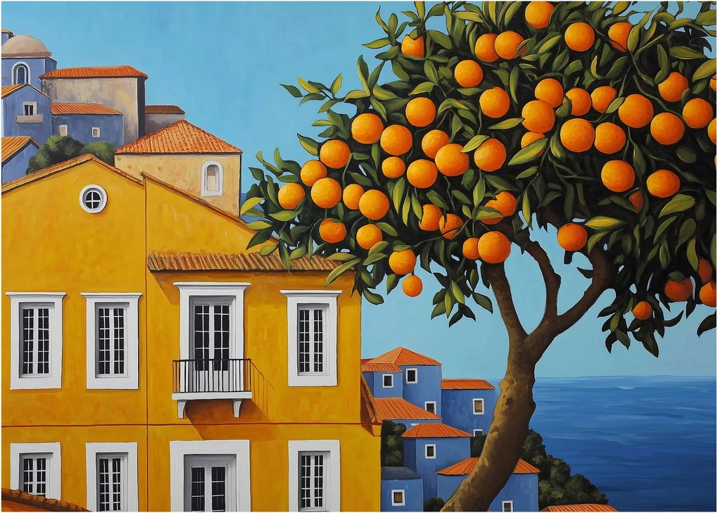 Obraz - Drzewo pomarańczowe (70x50 cm)