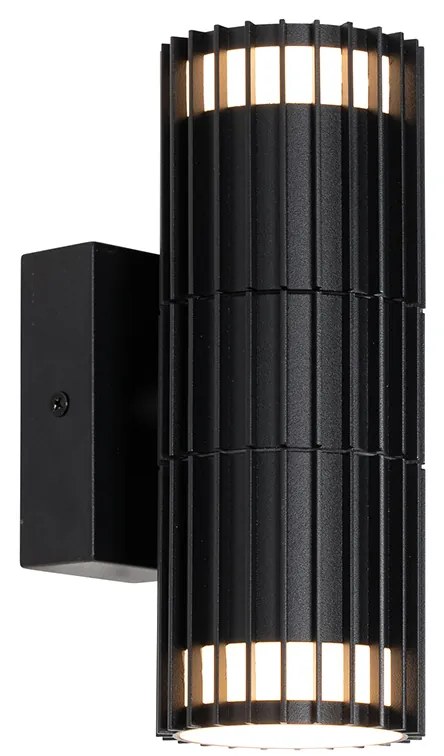 Designerska lampa ścienna zewnętrzna czarna 2-światłowa IP44 - Boris